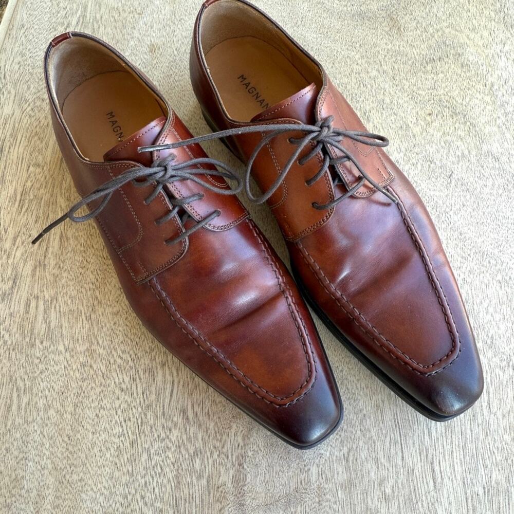 Magnanni Leather Oxford Dress‎ Shoes Brown Lace Up EU 40 US 7.5 Mens Classic